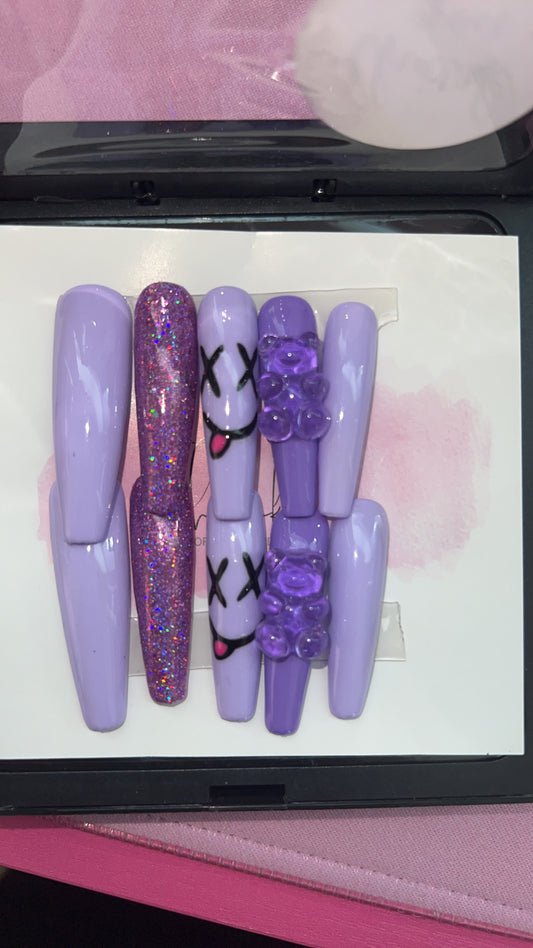 Purple Haze Acrylic Nail Set(Small)