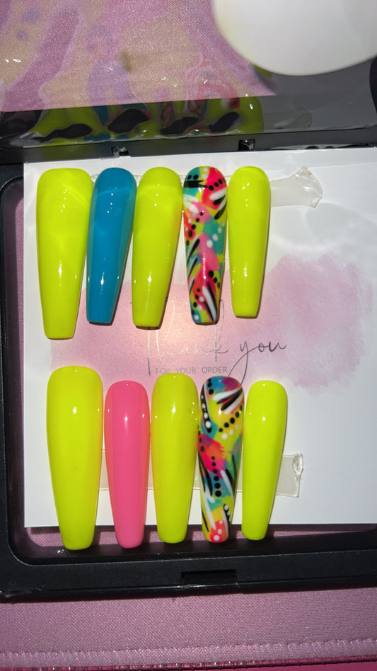 Tropical Acrylic Nail Set(Small)